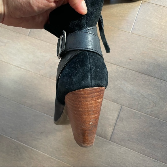 Sole Society Black Leather & Suede Hollie Strap Detail Ankle Boot US 6.5 - Picture 3 of 15